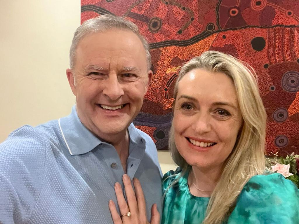 The Prime Minister popped the question on Valentine’s Day last year. Picture: AFP Photo/Facebook