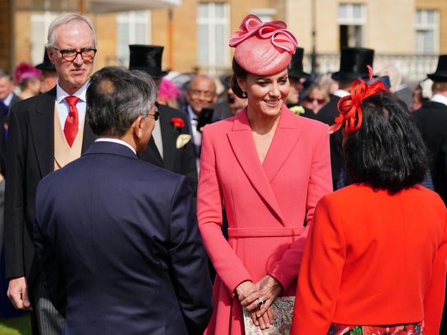 Kate Middleton speaks to guests. Picture: AFP