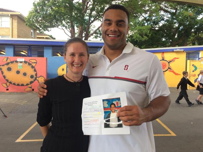 Teacher and pupil reunited after 16 years.