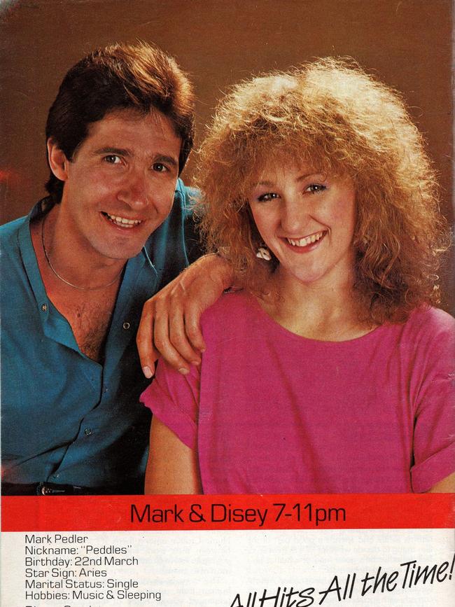 Mark Pedler with co-host Di Stapleton who also died of cancer a few years ago. Picture: Supplied