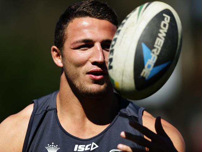 Sam Burgess during South Sydney rugby league training at Redfern Oval, Sydney. Pic Brett Costello