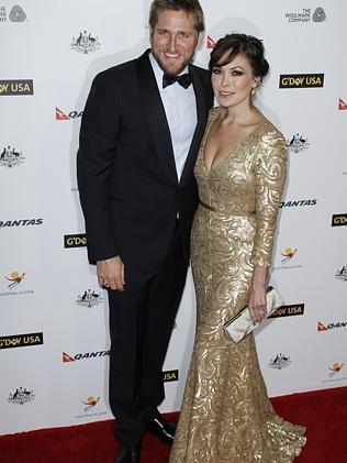 Celebrity chef Curtis Stone, pictured here with his stylish wife Lindsay Price, was also honoured for promoting Australian food and wine.