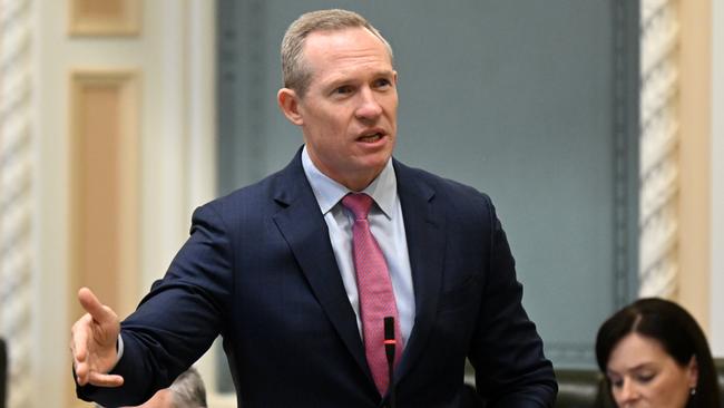 Minister Mick de Brenni speaks during Question Time at Parliament House in Brisbane. Picture: Dan Peled