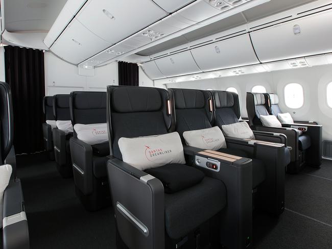 The premium economy class, halfway between economy and business class. Picture: AAP/Qantas, Brent Winstone