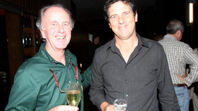 Chris Boland (right) with Warner Ferguson at the opening of the Salt House bar and restaurant in 2009.