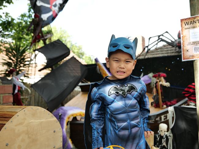 Lucas dressed as Batman for Halloween in North Balwyn.