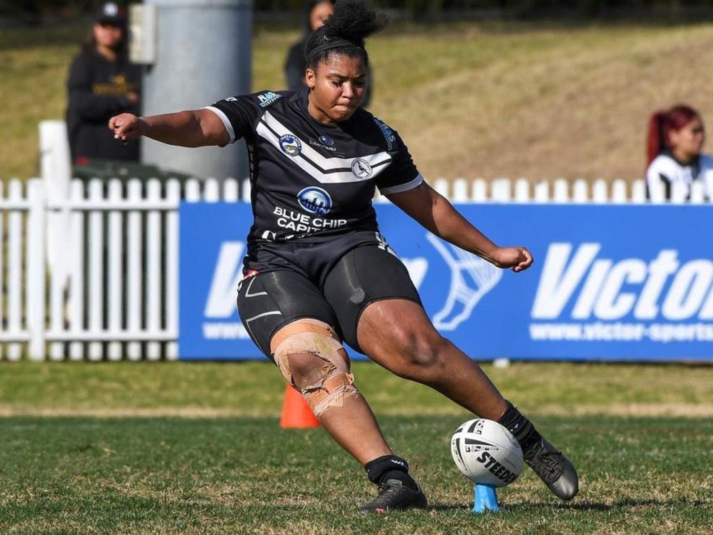 Shondell Akhabue of the Wentworthville United open women. Picture: Shot of Guac Photography