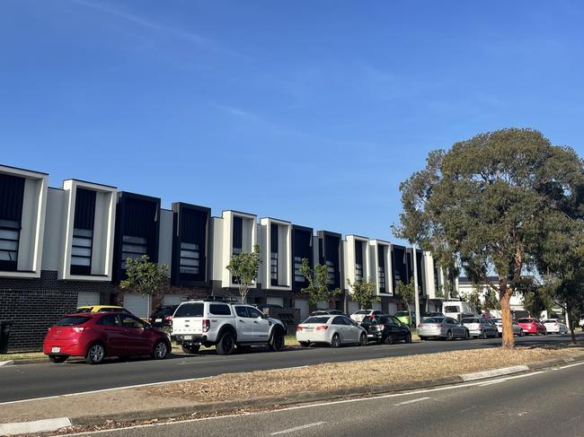 A new development in Adelaide's west with single car garages.