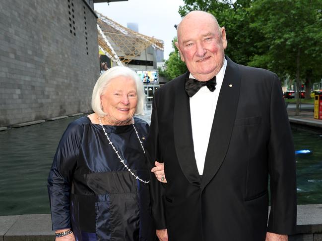 Lindsay and Paula Fox at the 2023 NGV Gala Red Carpet arrivals, welcomes the opening of NGV Triennial 2023.                    Picture: David Caird