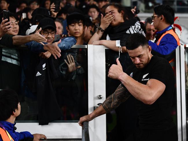 Sonny Bill Williams remains one of the most popular All Blacks despite injuries cruelling his ability to consistently contribute to the team. Picture: Charly Triballeau/AFP