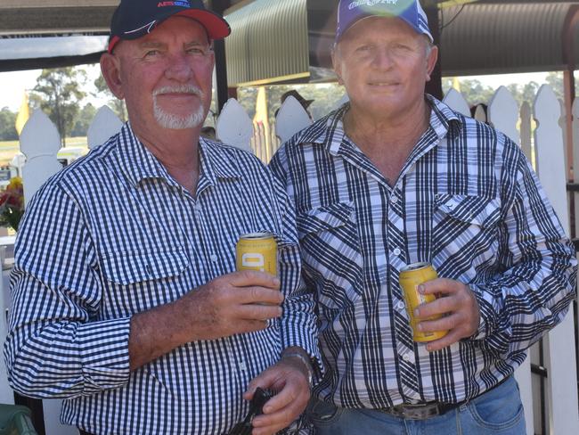 Bill Peterson and Gary Glem at the Yeppoon race day at Keppel Park racecourse on April 26, 2025.