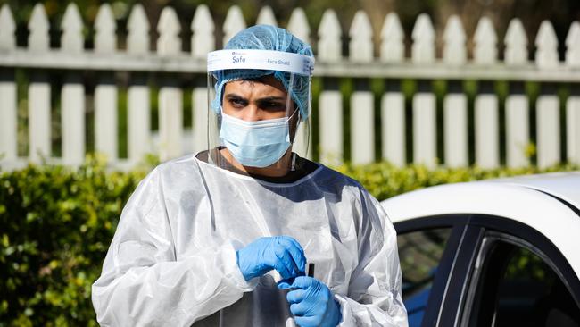 Newswire Photos: Members of the public are tested for the coronavirus at the Drive thru Covid clinic. Picture: NCA Newswire /Gaye Gerard