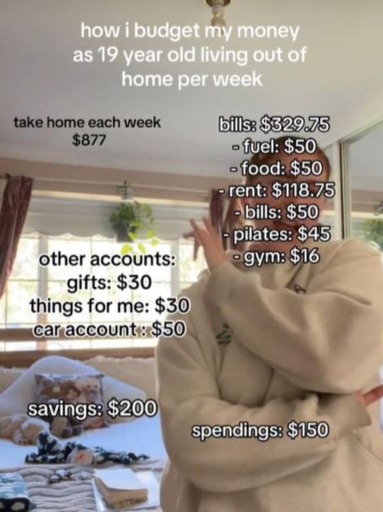 Online she'll break down her weekly budgets. Picture: TikTok/_madioneill