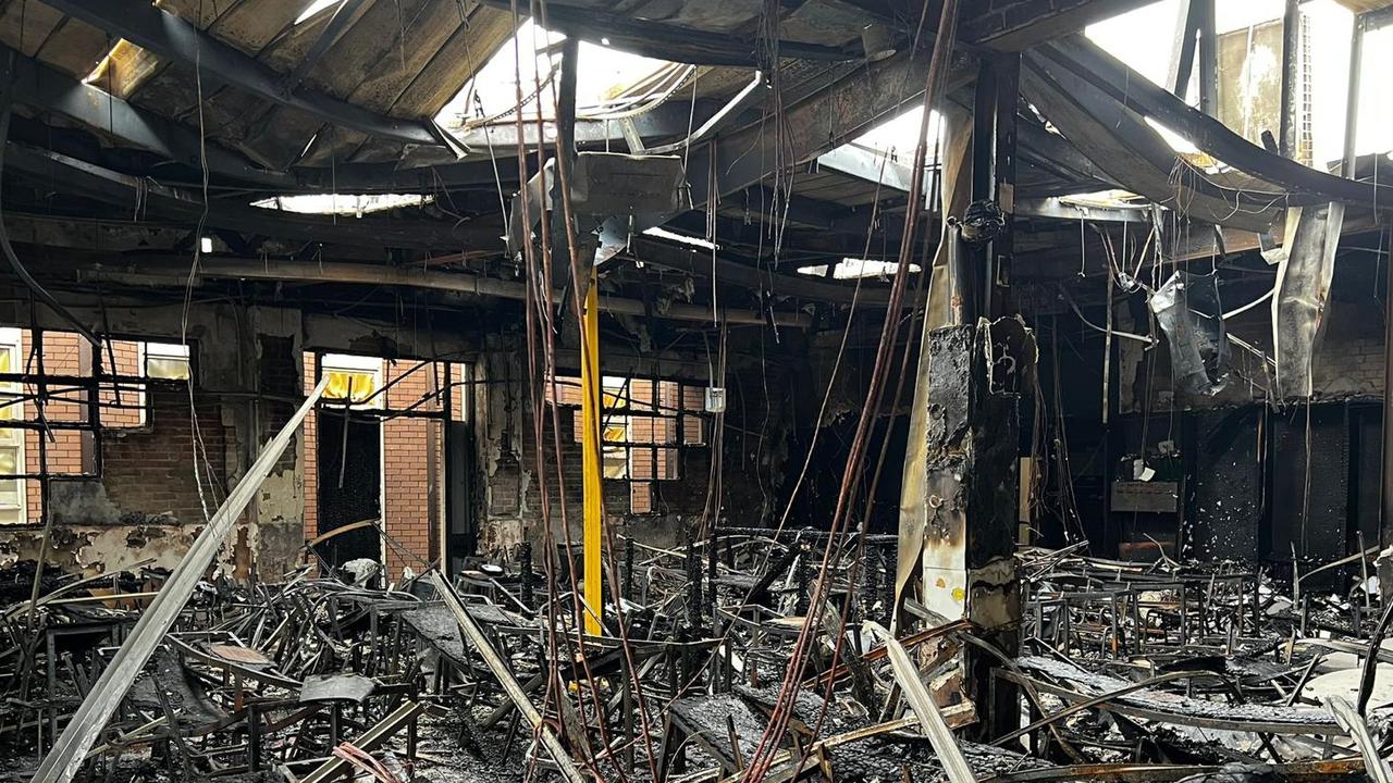 The damage to Adass Israel Synagogue in Ripponlea after it was firebombed on Friday. Picture: Yumi Rosenbaum