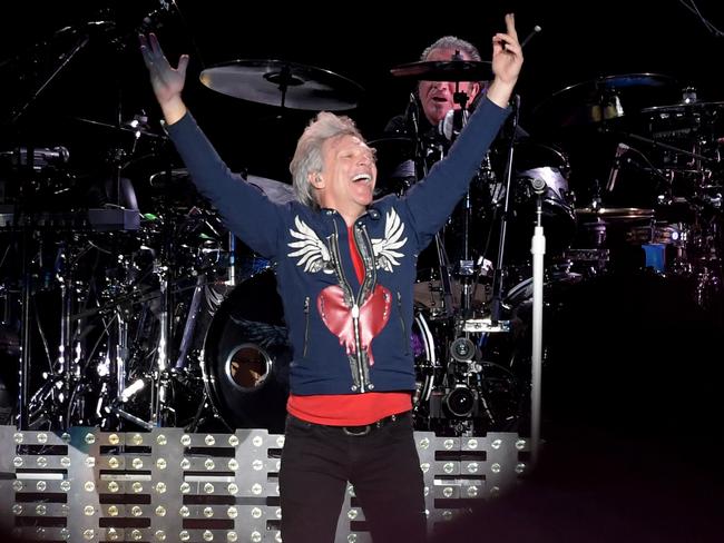 Jon Bon Jovi performed to a die-hard crowd of more than 55,000 in Sydney. Picture: Daily Telegraph