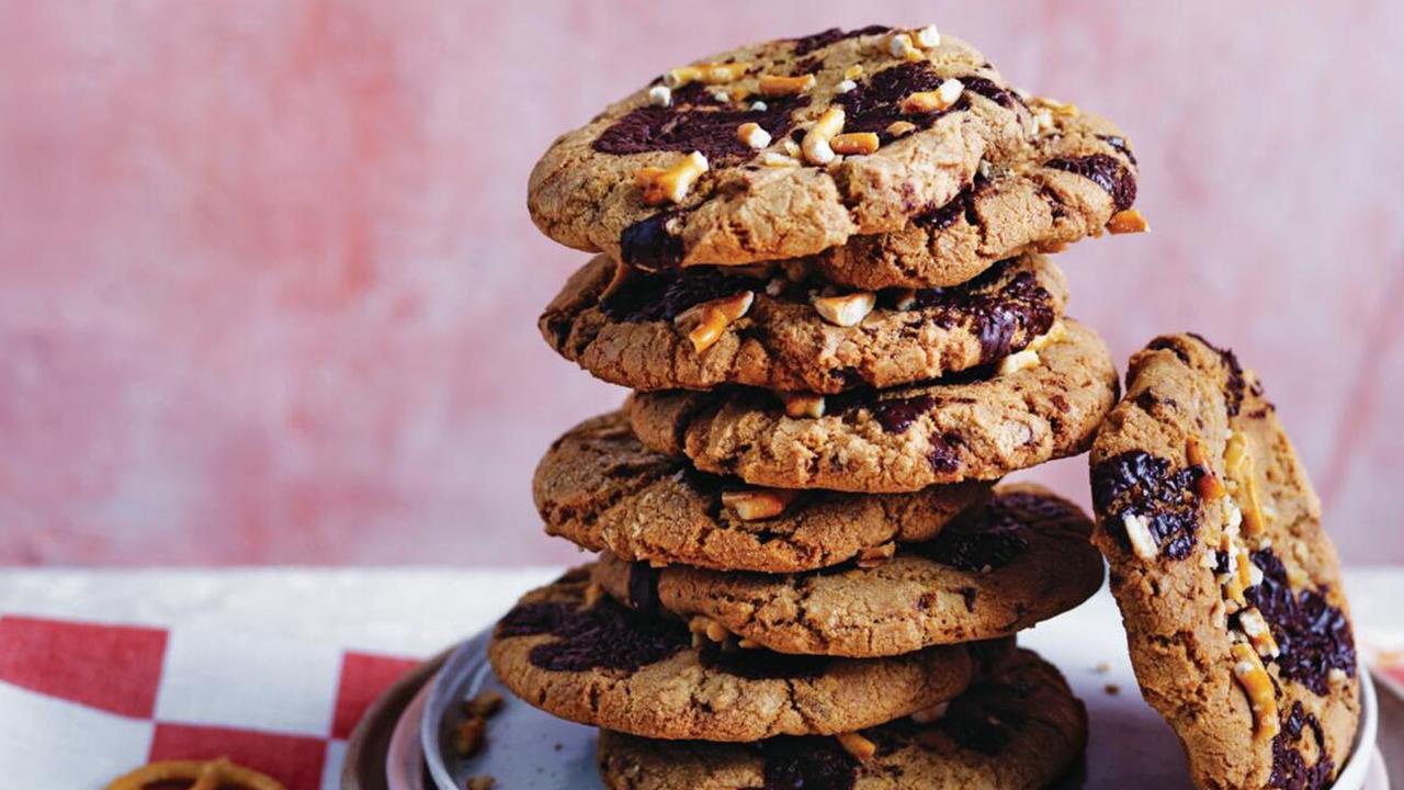 Add some pretzels to your chocolate cookies.