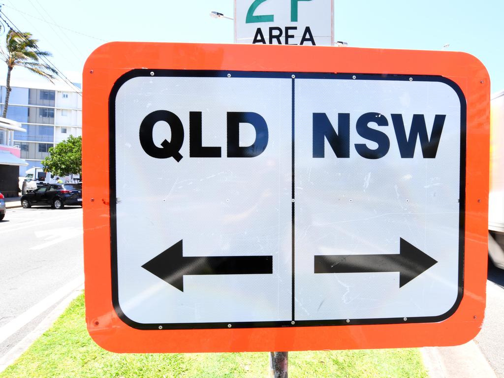 The Queensland – New South Wales border at Coolangatta on the Gold Coast. Picture: NCA NewsWire / Dan Peled