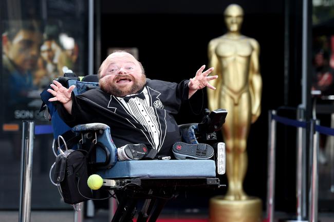 Quentin, nominated for the Oscars as part of Mad Max Fury Road, ready for the awards in front of the Palace Nova Cinema. Picture: Calum Robertson
