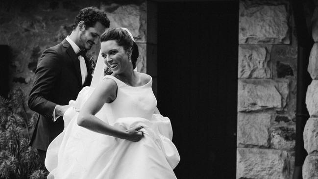 Alice and Leon on their wedding day. Picture: John Benavente