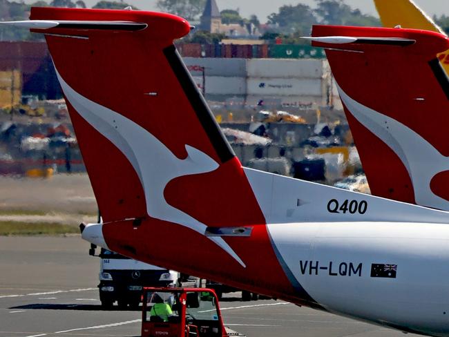 SYDNEY, AUSTRALIA - NewsWire Photos - OCTOBER 14, 2022: General generic editorial stock image of Qantas aircraft at Sydney Domestic Airport. Picture: NCA NewsWire / Nicholas Eagar