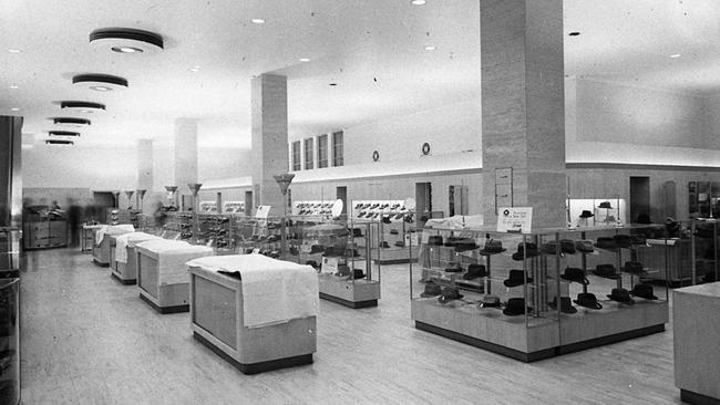 Ground floor David Jones store which featured hats and shoes.