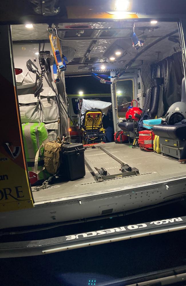 A 34-year-old man was bitten on the leg by a shark as he was climbing back into a boat in waters off Hook Island in the Whitsundays. Picture: RACQ CQ Rescue