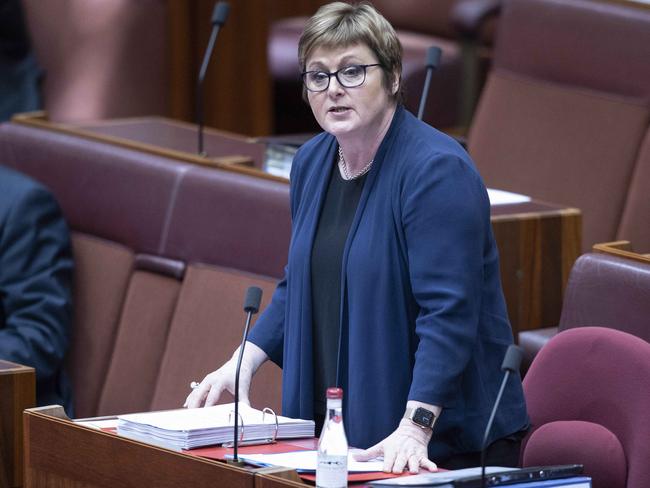 Linda Reynolds in the Senate on Monday. Picture: Gary Ramage