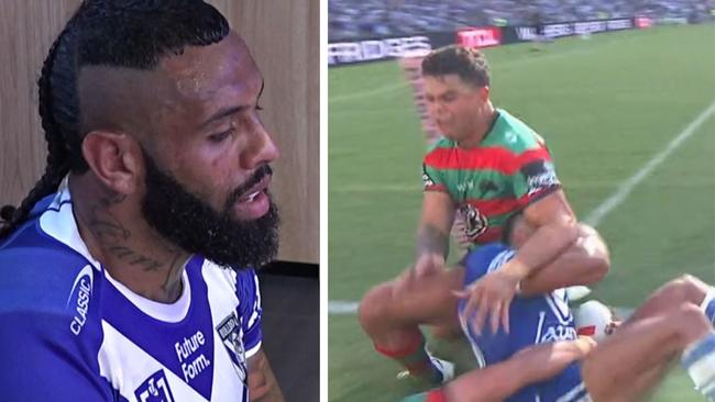 Should Latrell Mitchell have a case to answer for this moment? Photo: Fox Sports