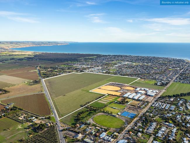 60ha of land bounded by Main South Rd, Aldinga Beach Rd, How Rd and Quinliven Rd released to market by Renewal SA. Picture: Renewal SA