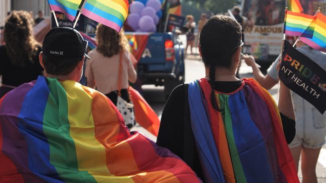 NT Health removed a trio of flags, the Rainbow, Transgender and Torres Strait Islander flags following a complaint to the Chief Minister’s office over the display.