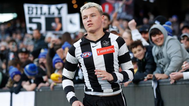 Jack Ginnivan booted three goals on Saturday. Picture: Michael Willson/AFL Photos