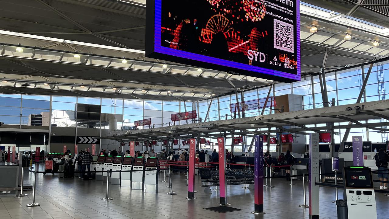 Virgin and Rex bag check-ins at Sydney Airport appeared to be operating smoothly on Saturday afternoon.