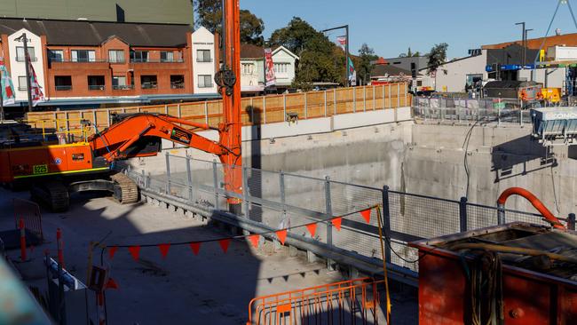 View of Metro West construction in Five Dock. Pic by Max Mason-Hubers