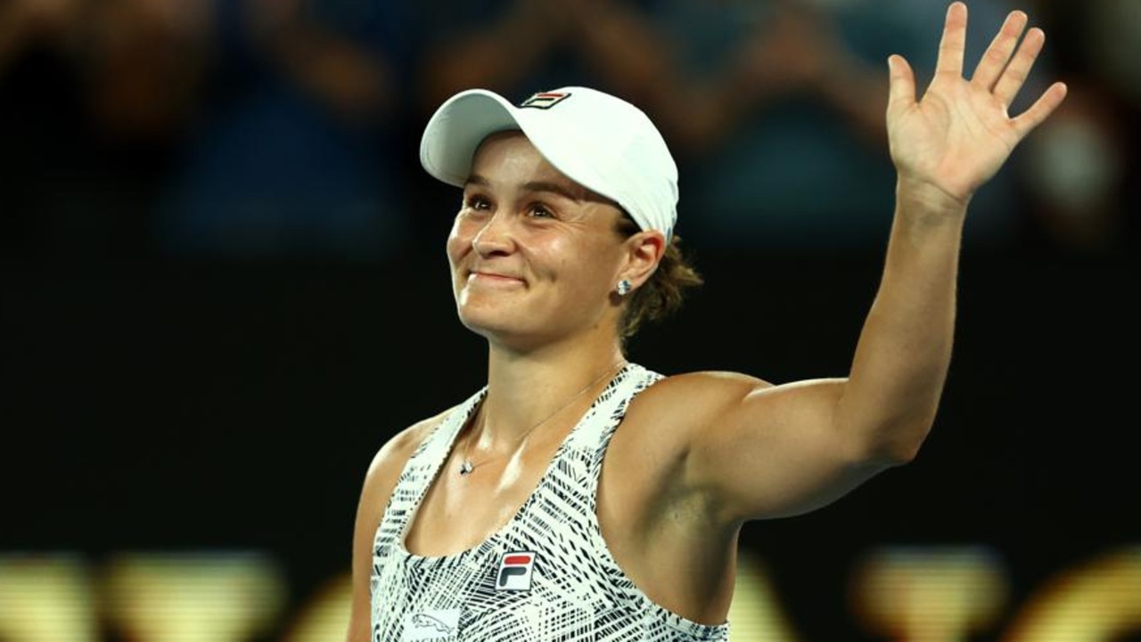 Ash Barty celebrates after winning this year’s Australian Open. Picture: Getty Images