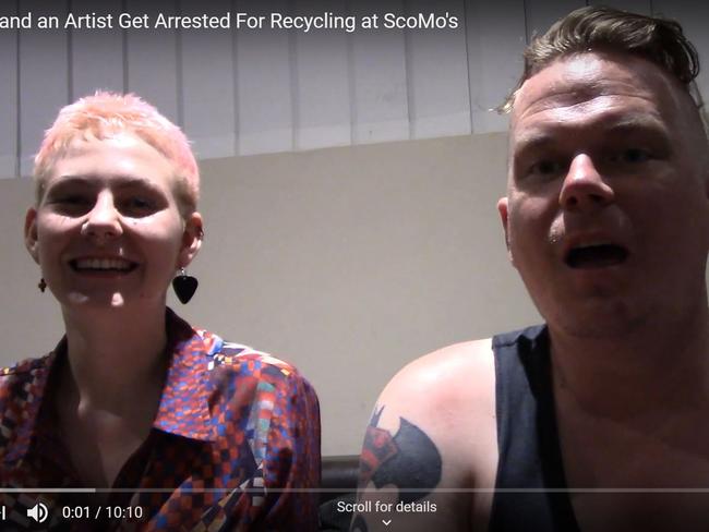 Caitlin Cooper (left) and Dean Fletcher both pleaded guilty to trespassing at Prime Minister Scott Morrison's private home. Picture: YouTube