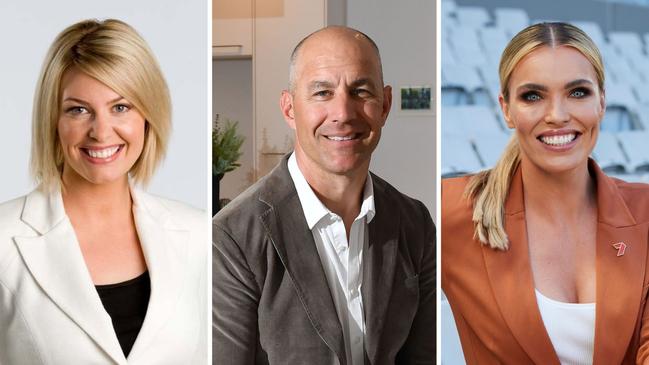 Could Jade Robran, Warren Tredrea or Abbey Holmes replace Theo Doropoulos as Seven's new sports presenter? Pictures: File