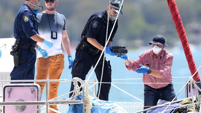 Police removed the drugs from the yacht. Picture: Peter Lorimer