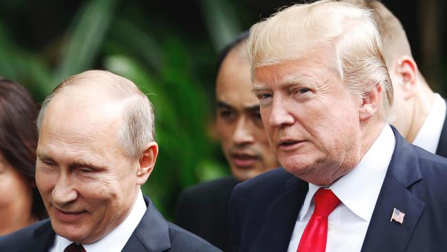 US President Donald Trump says America’s relationship with Russia is at an all time low. Picture: AP