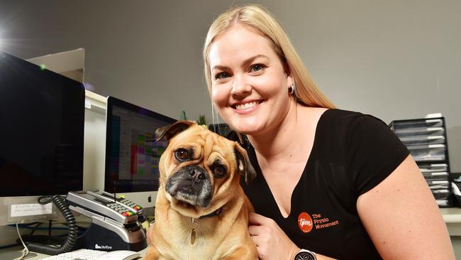 Practice manager at TPM Rachel Fabbro with her 4 year old Pug, Honey. Picture: Shae Beplate.