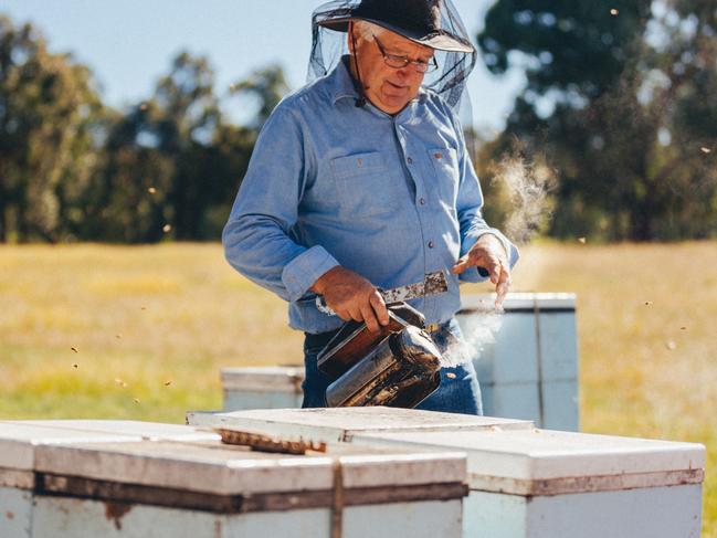 Ian Cane has been keeping bees all his life. Asked how many times he had been stung over the years, he said: “You wouldn’t dare to think. It’s all part of the occupation.” But breeding had produced more docile honey bees over the years, he added. Picture: Bega