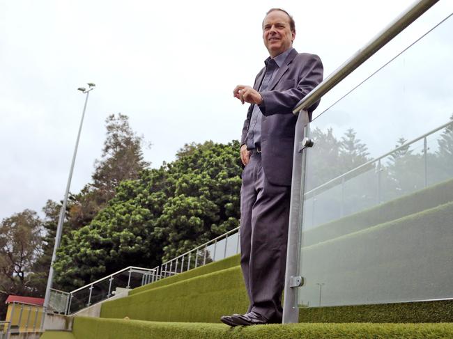 Waverley Mayor John Wakefield at the site of a potential indoor cricket centre at Waverley Oval. Picture: Supplied