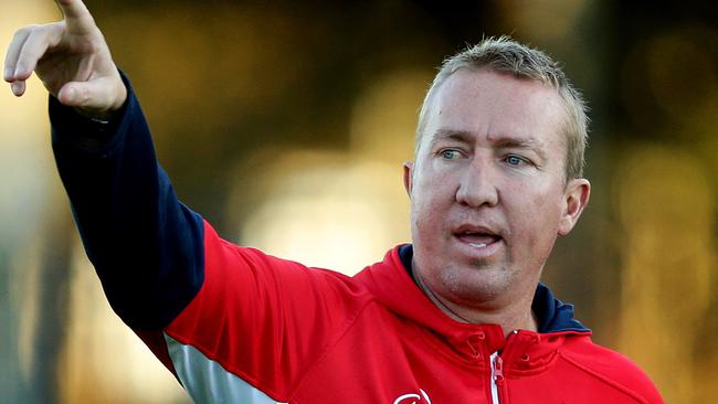Roosters coach Trent Robinson during a training session. Picture: Gregg Porteous