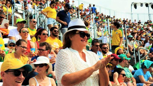 Gina Rinehart at a beach volleyball match in Rio.