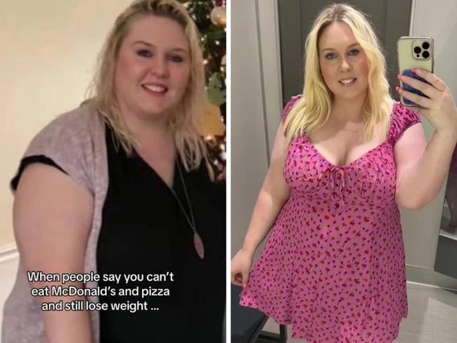 A woman has revealed the 'lazy' way she dropped 25kg in just eight months. Picture: TikTok