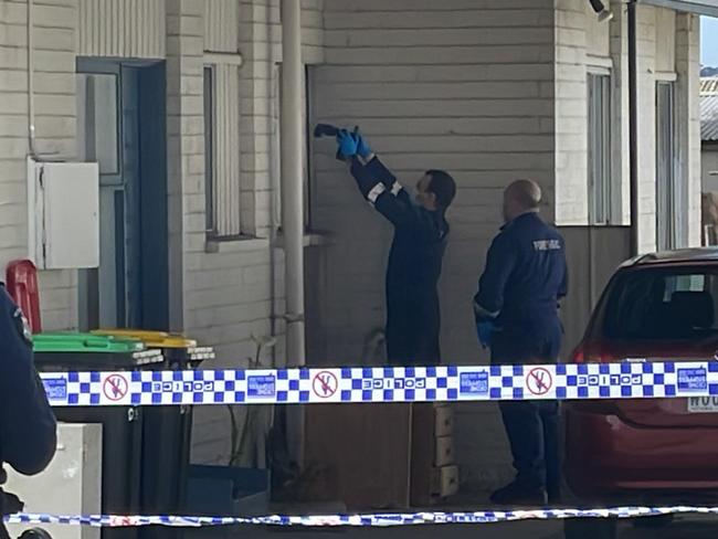 The baby was found with life-threatening injuries outside the Gladstone Rd home. Picture: Gemma Scerri