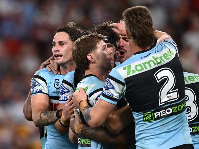 The Sharks have claimed victory over Parramatta in the opening game of Magic Round. Picture: Getty Images