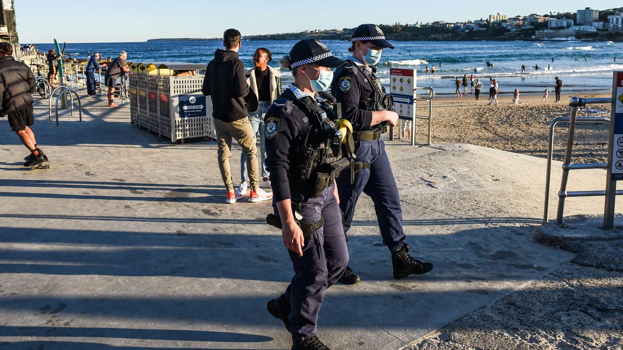 Police patrol Sydney’s beaches over the weekend. Picture: NCA NewsWire / Flavio Brancaleone