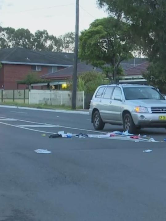 Debris strewn across the road where a 16-year-old boy was knocked down and killed. Picture: TNV