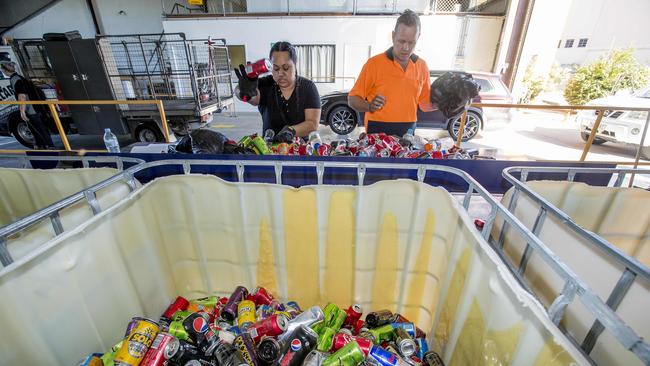 Containers for Change collection point at Staplyton has been very busy. Picture: Jerad Williams