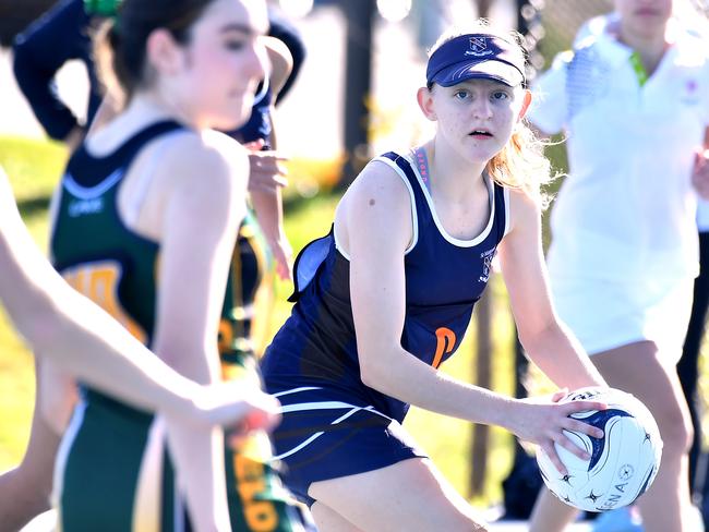 QGSSSA netball with Clayfield College, St Margaret's Anglican Girls' School and Brisbane Girls Grammar School.Saturday July 16, 2022. Picture, John Gass